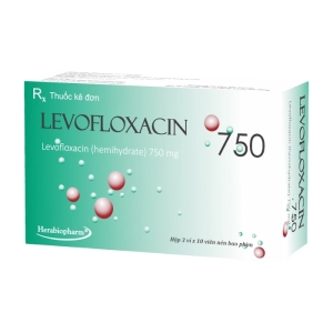 Levofloxacin 750 Herabiopharm 3 vỉ x 10 viên (Levofloxacin hemihydrate)