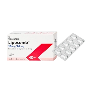 Lipocomb 10mg/10mg Egis 3 vỉ x 10 viên (Rosuvastatin + Ezetimibe)