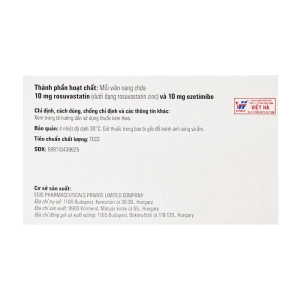 Lipocomb 10mg/10mg Egis 3 vỉ x 10 viên (Rosuvastatin + Ezetimibe)