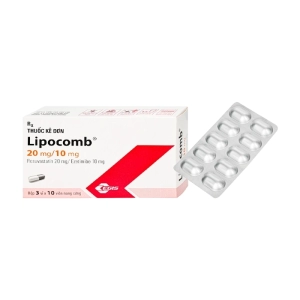 Lipocomb 20mg/10mg Egis 3 vỉ x 10 viên (Rosuvastatin + Ezetimibe)