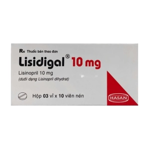Lisidigal 10mg Hasan 3 vỉ x 10 viên (Lisinopril dihydrate)