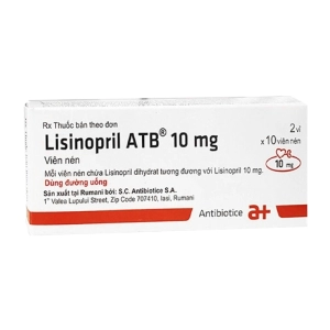Lisinopril ATB 10mg Antibiotice 2 vỉ x 10 viên (Lisinopril dihydrate)