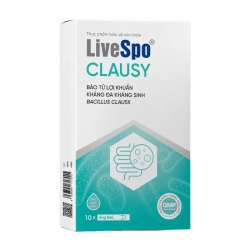 LiveSpo CLAUSY 10 ống x 5ml - Bào Tử Lợi Khuẩn Kháng Đa Kháng Sinh Bacillus Clausii LiveSpo CLAUSY 10 ống x 5ml - Bào Tử Lợi Khuẩn Kháng Đa Kháng Sinh Bacillus Clausii