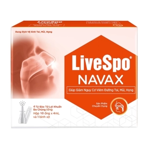 LiveSpo Navax 4 ống x 5ml – Xịt mũi giảm nguy cơ viêm tai, mũi, họng