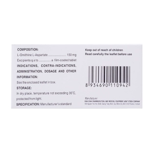 Livethine Tab Bidiphar 10 vỉ x 10 viên (L-Ornithin L-Aspartat)