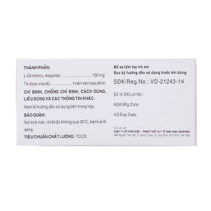 Livethine Tab Bidiphar 10 vỉ x 10 viên (L-Ornithin L-Aspartat)