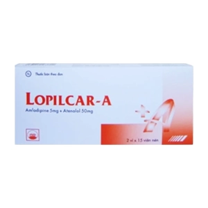 Lopilcar-A Pymepharco 2 vỉ x 15 viên – Thuốc huyết áp