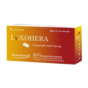 Loxohera 60mg Herabiopharm 2 vỉ x 10 viên (Loxoprofen natri)