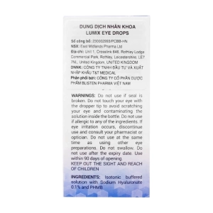 Lumix Eye Drops 0.1 East Midlands 10ml Lumix Eye Drops 0.1 East Midlands 10ml