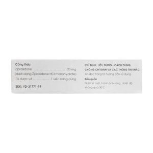 Mafoxa 20mg Medbolide 3 vỉ x 10 viên (Ziprasidone)