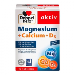 Magnesium+ Calcium + Vitamin D3 Doppelherz 4 vỉ x 10 viên Magnesium+ Calcium + Vitamin D3 Doppelherz 4 vỉ x 10 viên