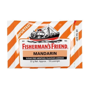 Mandarin Fisherman Friend 22g - Kẹo con tàu không đường (vị quýt)