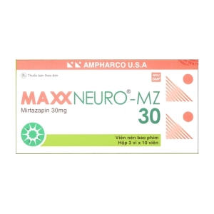 Maxxneuro-MZ 30 Ampharco U.S.A 3 vỉ x 10 viên (Mirtazapine)