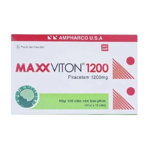 Maxxviton 1200mg Amphaco U.S.A 10 vỉ x 10 viên (Piracetam)