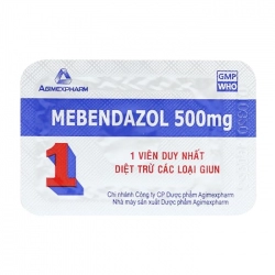 Mebendazol 500mg Agimexpharm 1 vỉ x 1 viên Mebendazol 500mg Agimexpharm 1 vỉ x 1 viên