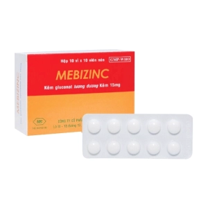 Mebizinc 15mg Mebiphar 10 vỉ x 10 viên (Kẽm gluconat) Mebizinc 15mg Mebiphar 10 vỉ x 10 viên (Kẽm gluconat)