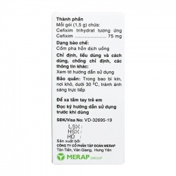 Mecefix-B.E 75mg 20 gói x 1.5g - Cốm pha hỗn dịch uống trị nhiễm khuẩn