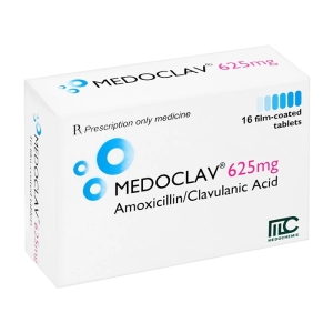 Medoclav 625mg Medochemie 4 vỉ x 4 viên (Amoxicilin trihydrat + Acid clavulanic)