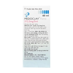 Medoclav Forte 312.5mg/5ml Medochemie 60ml (Amoxicilin trihydrat + Acid clavulanic)
