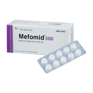 Mefomid 500 Bidiphar 5 vỉ x 10 viên (Metformin hydroclorid)