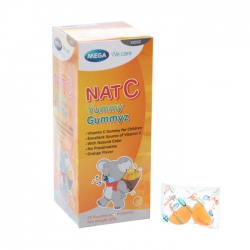 Mega Nat C Yummy Gummyz, Hộp 25 túi x 02 viên