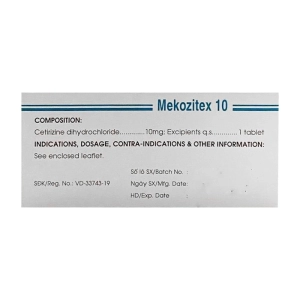 Mekozitex 10 Mekophar 10 vỉ x 15 viên (Cetirizine)
