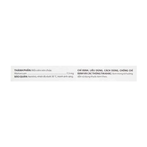 Meloxicam 7.5mg Domesco 2 vỉ x 10 viên Meloxicam 7.5mg Domesco 2 vỉ x 10 viên