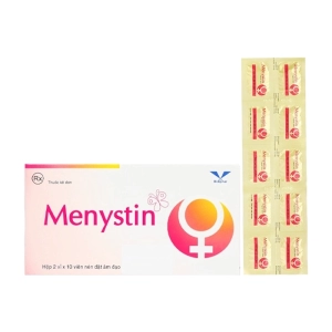 Menystin Bidiphar 2 vỉ x 10 viên (Metronidazole + Nystatin + Dexamethasone)