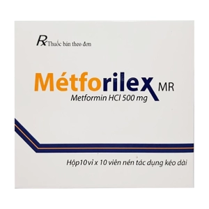 Métforilex MR 500mg Armephaco 10 vỉ x 10 viên (Metformin)