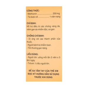 Methionin 250mg F.T Pharma 100 viên Methionin 250mg F.T Pharma 100 viên