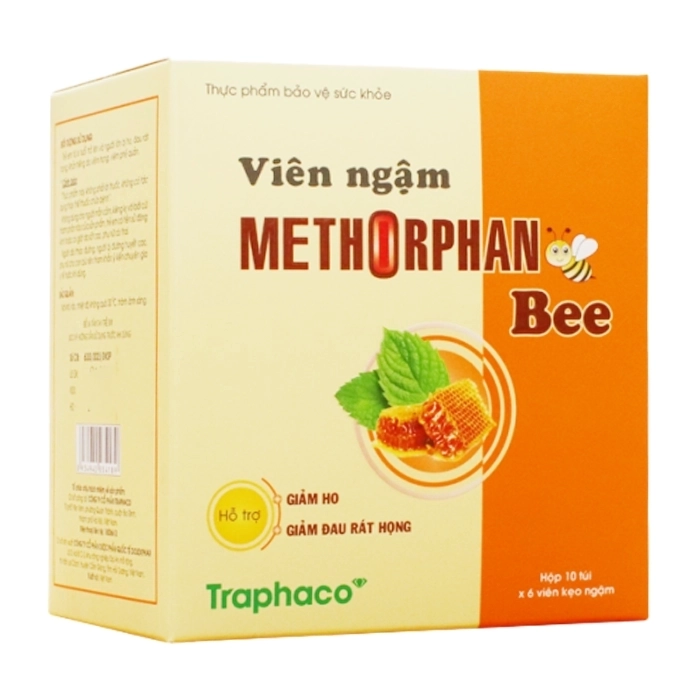 Methorphan Bee Traphaco 10 túi x 6 viên - Viên ngậm giảm ho