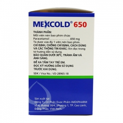 Imexpharm Mexcold 650mg, Hộp 100 viên