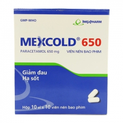Imexpharm Mexcold 650mg, Hộp 100 viên