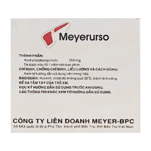 Meyerurso 250mg Meyer-BPC 10 vỉ x 10 viên Meyerurso 250mg Meyer-BPC 10 vỉ x 10 viên