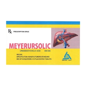 Meyerursolic 300mg Meyer-BPC 3 vỉ x 10 viên (Acid ursodeoxycholic)