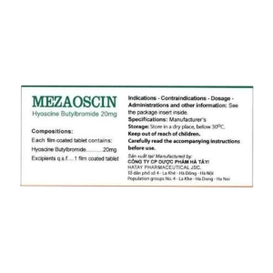 Mezaoscin 20mg Hataphar 10 vỉ x 10 viên (Butylscopolamine)