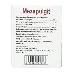 Mezapulgit Hataphar 30 gói x 3.3g (Magnesium + Aluminium hydroxide + Attapulgite)