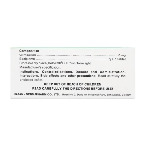 Miaryl 2mg Hasan 10 vỉ x 10 viên Miaryl 2mg Hasan 10 vỉ x 10 viên