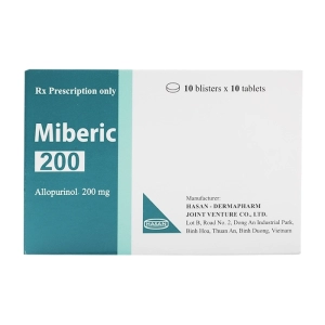 Miberic 200 Hasan 10 vỉ x 10 viên (Allopurinol)