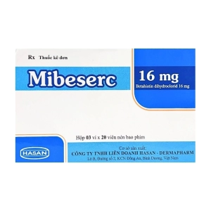 Mibeserc 16mg Hasan 3 vỉ x 20 viên Mibeserc 16mg Hasan 3 vỉ x 20 viên