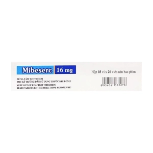 Mibeserc 16mg Hasan 3 vỉ x 20 viên Mibeserc 16mg Hasan 3 vỉ x 20 viên