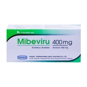 Mibeviru 400mg Hasan 5 vỉ x 5 viên Mibeviru 400mg Hasan 5 vỉ x 5 viên