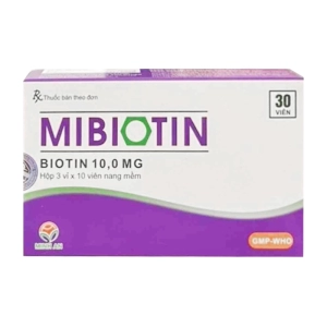 Mibiotin 10mg Dopharma 3 vỉ x 10 viên (Biotin)