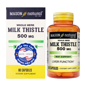 Milk Thistle 500mg Mason Natural 60 viên - Hỗ trợ viêm gan B, C