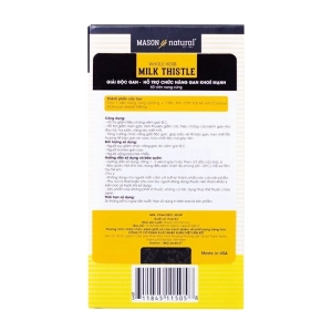 Milk Thistle 500mg Mason Natural 60 viên - Hỗ trợ viêm gan B, C Milk Thistle 500mg Mason Natural 60 viên - Hỗ trợ viêm gan B, C