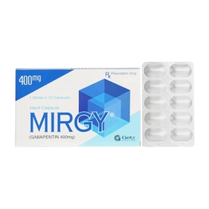 Mirgy 400mg Getz Pharma 1 vỉ x 10 viên (Gabapentin)
