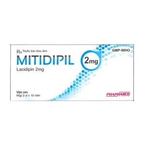 Mitidipil 2mg Pharbaco 3 vỉ x 10 viên (Lacidipine)