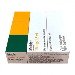 Mobic 15mg/1.5ml Boehringer 5 ống x 1.5ml - Thuốc tiêm giảm đau kháng viêm Mobic 15mg/1.5ml Boehringer 5 ống x 1.5ml - Thuốc tiêm giảm đau kháng viêm