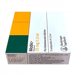 Mobic 15mg/1.5ml Boehringer 5 ống x 1.5ml - Thuốc tiêm giảm đau kháng viêm Mobic 15mg/1.5ml Boehringer 5 ống x 1.5ml - Thuốc tiêm giảm đau kháng viêm