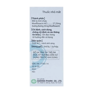 Motarute Eye Drops Shinpoong Daewoo 5ml (Moxifloxacin)